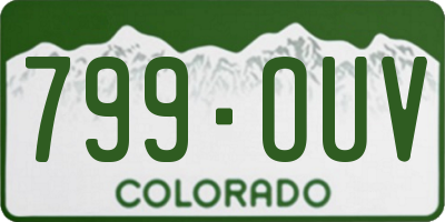 CO license plate 799OUV