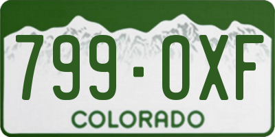 CO license plate 799OXF