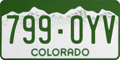 CO license plate 799OYV