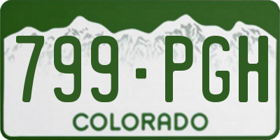 CO license plate 799PGH
