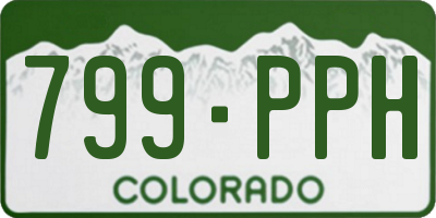 CO license plate 799PPH