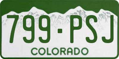 CO license plate 799PSJ