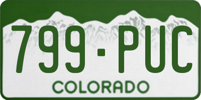 CO license plate 799PUC