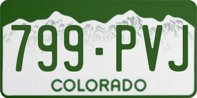 CO license plate 799PVJ