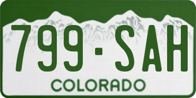 CO license plate 799SAH