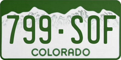 CO license plate 799SOF
