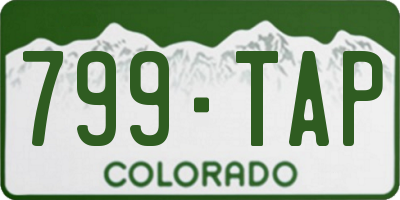 CO license plate 799TAP