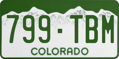 CO license plate 799TBM