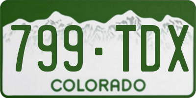 CO license plate 799TDX