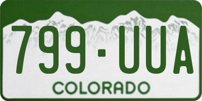 CO license plate 799UUA