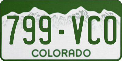 CO license plate 799VCO
