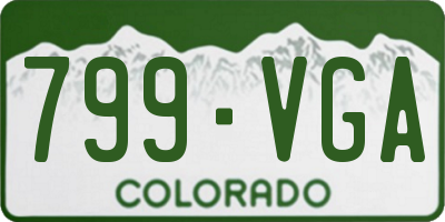 CO license plate 799VGA
