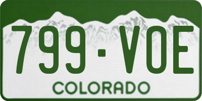 CO license plate 799VOE