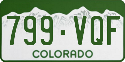 CO license plate 799VQF