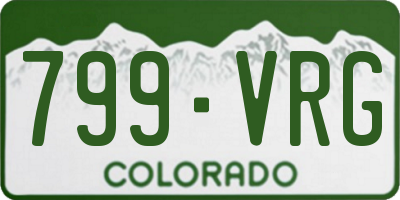 CO license plate 799VRG