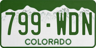CO license plate 799WDN