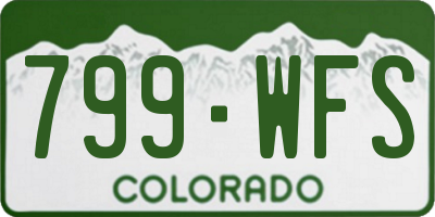 CO license plate 799WFS