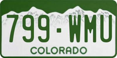 CO license plate 799WMU