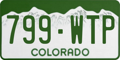 CO license plate 799WTP