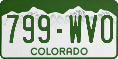 CO license plate 799WVO