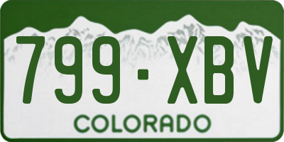 CO license plate 799XBV