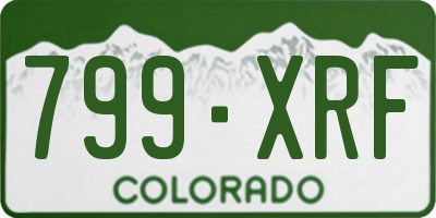 CO license plate 799XRF