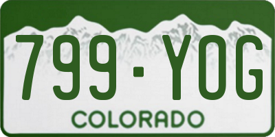 CO license plate 799YOG