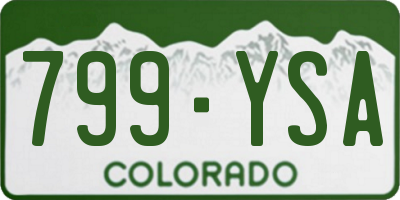 CO license plate 799YSA