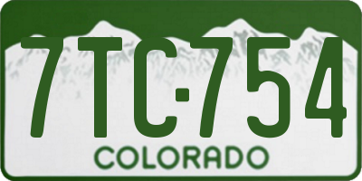 CO license plate 7TC754