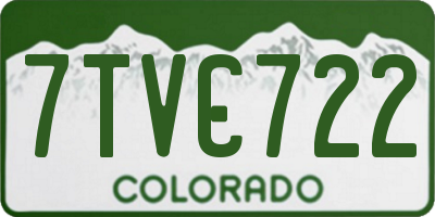 CO license plate 7TVC722