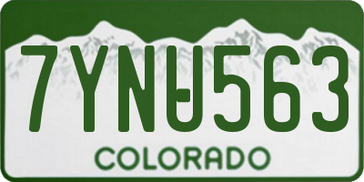 CO license plate 7YNU563