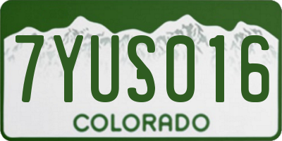 CO license plate 7YUS016