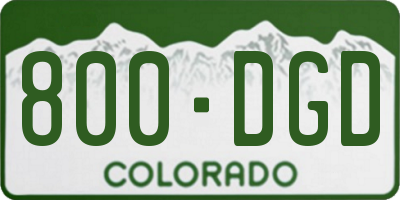 CO license plate 800DGD