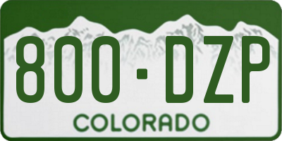 CO license plate 800DZP