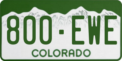 CO license plate 800EWE