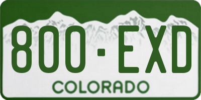 CO license plate 800EXD