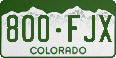 CO license plate 800FJX