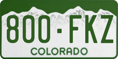 CO license plate 800FKZ