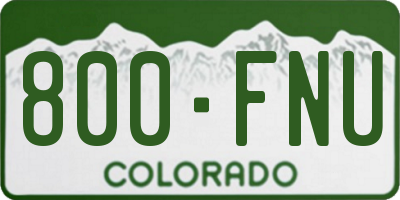 CO license plate 800FNU