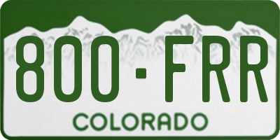 CO license plate 800FRR