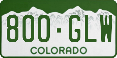 CO license plate 800GLW
