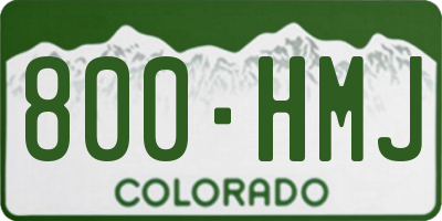CO license plate 800HMJ