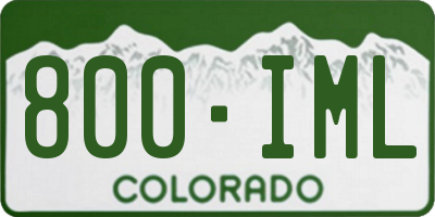 CO license plate 800IML