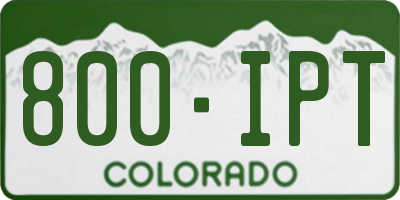 CO license plate 800IPT