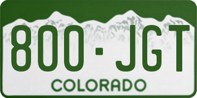 CO license plate 800JGT