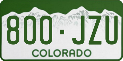 CO license plate 800JZU