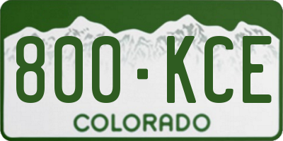CO license plate 800KCE