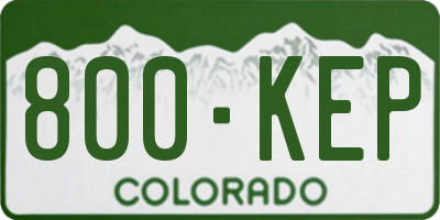 CO license plate 800KEP