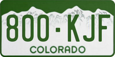 CO license plate 800KJF
