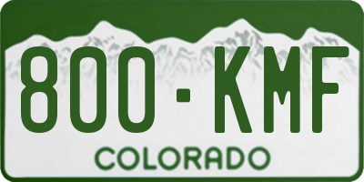 CO license plate 800KMF